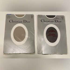 Lot of 2 Vintage Christian Dior Silken Sheer Stockings NWT VTG Control Top